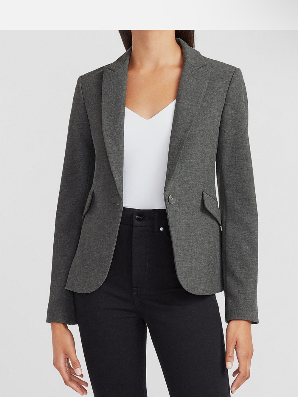 NWT Express Soft & Sleek Peak Lapel One Button Blazer
